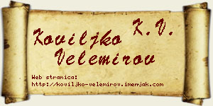 Koviljko Velemirov vizit kartica